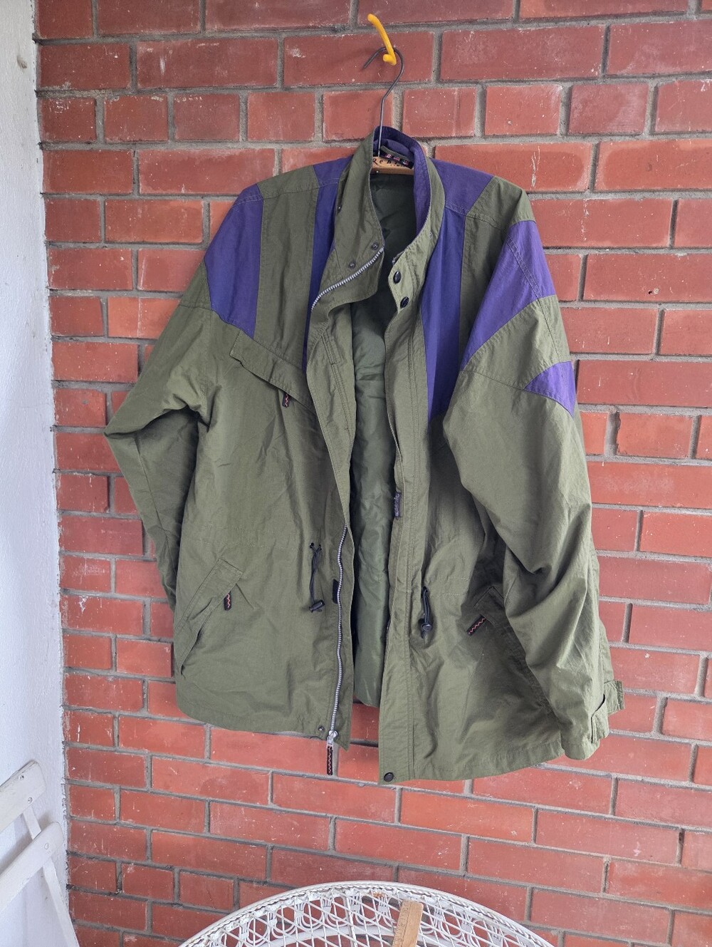 Vintage 90s Adidas Windbreaker Jacket Mens XL Green Purple Colorblock Nylon